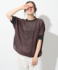 PZKHD48190 GEORGES RECH(ジョルジュ・レッシュ) シアーポンチョロゴカットソー ブラウン