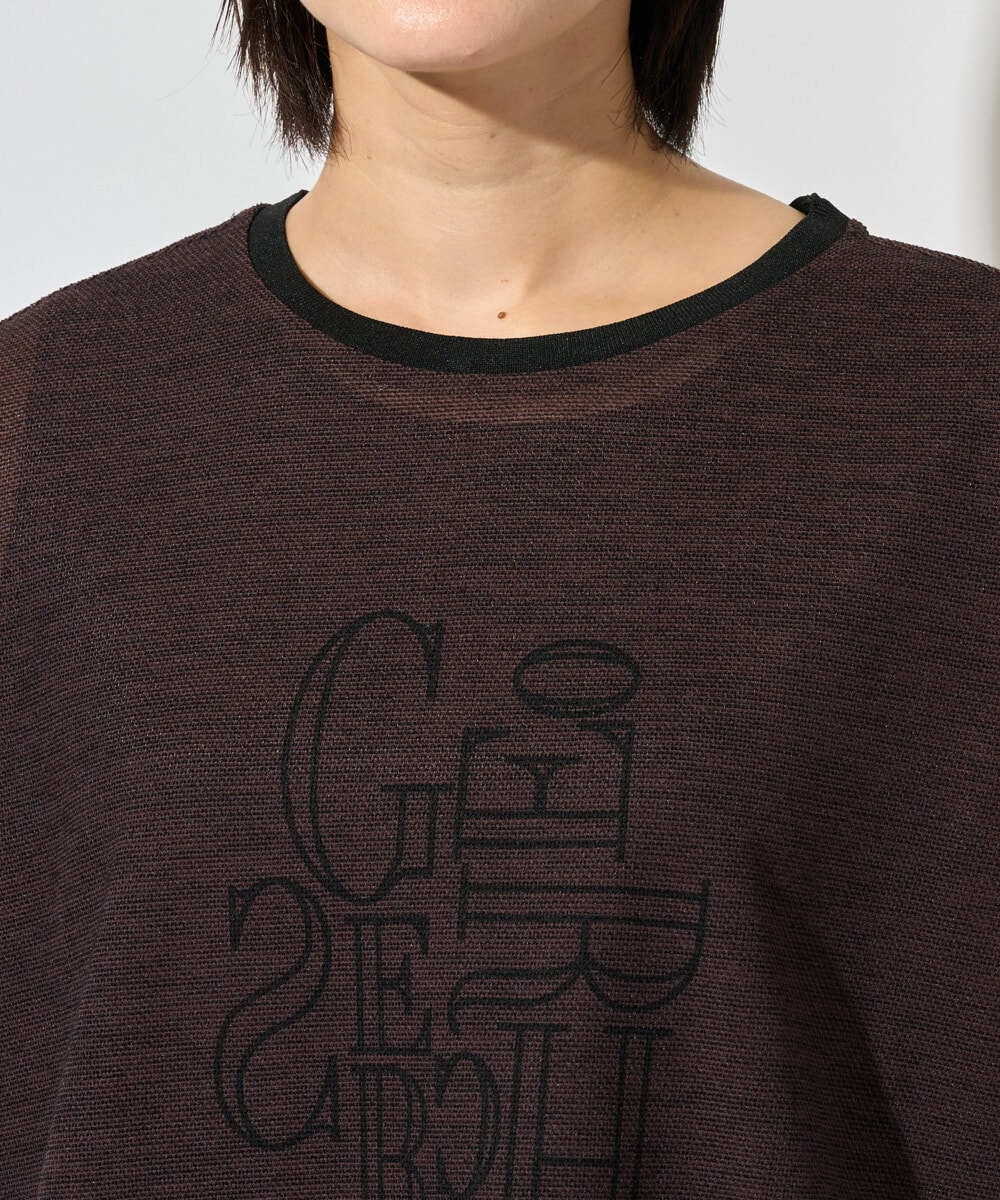 PZKHD48190 GEORGES RECH(ジョルジュ・レッシュ) シアーポンチョロゴカットソー ブラウン