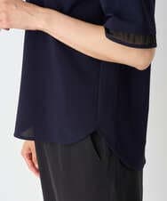 PZKHE61250 GEORGES RECH(ジョルジュ・レッシュ) シアージャージーブラウソー ネイビー