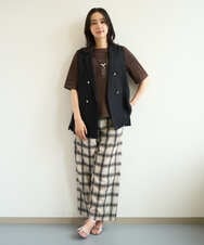 PZKHE61250 GEORGES RECH(ジョルジュ・レッシュ) シアージャージーブラウソー ネイビー