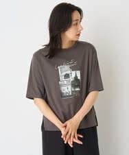 PZKHE67150 GEORGES RECH(ジョルジュ・レッシュ) フォトプリントジャージー5分袖カットソー ダークグレー