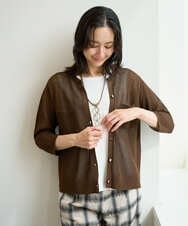 PZKHE69120 GEORGES RECH(ジョルジュ・レッシュ) メタリックロゴリブテレコタンクトップ グリーン