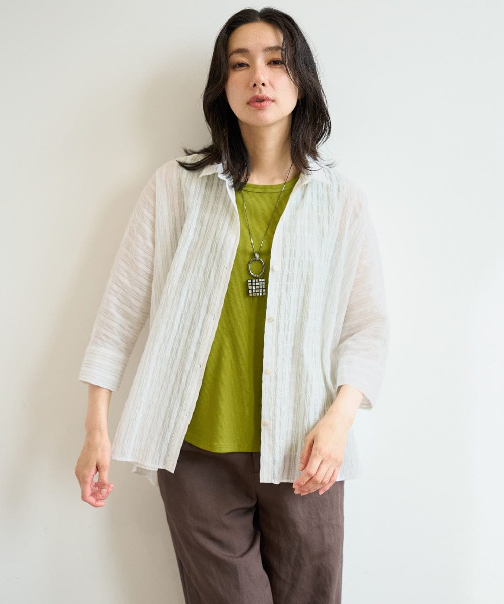 PZKHE69120 GEORGES RECH(ジョルジュ・レッシュ) メタリックロゴリブテレコタンクトップ グリーン
