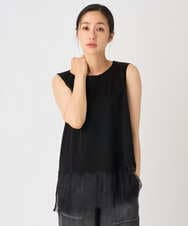 PZKHF12160 GEORGES RECH(ジョルジュ・レッシュ) レースコンビノースリーブカットソー ブラック