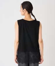 PZKHF12160 GEORGES RECH(ジョルジュ・レッシュ) レースコンビノースリーブカットソー ブラック