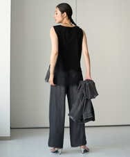 PZKHF12160 GEORGES RECH(ジョルジュ・レッシュ) レースコンビノースリーブカットソー ブラック