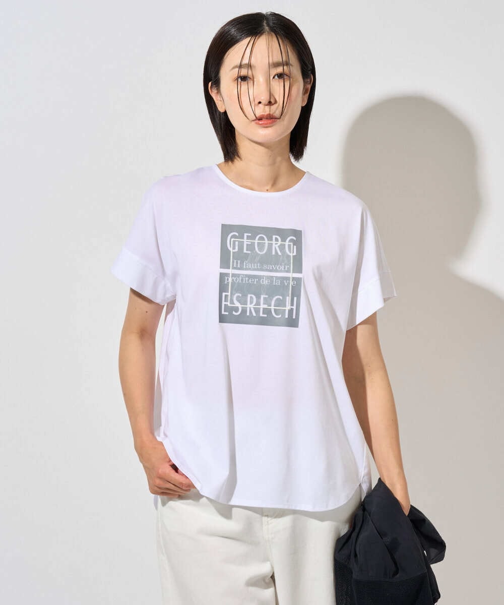 PZKHF51170 GEORGES RECH スーパークールドルマンスリーブロゴカットソー