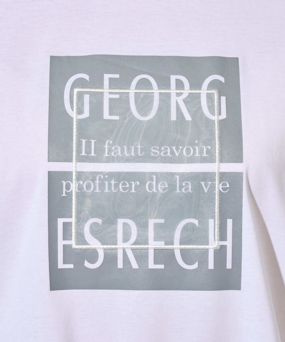 PZKHF51170 GEORGES RECH(ジョルジュ・レッシュ) スーパークールドルマンスリーブロゴカットソー ブラック