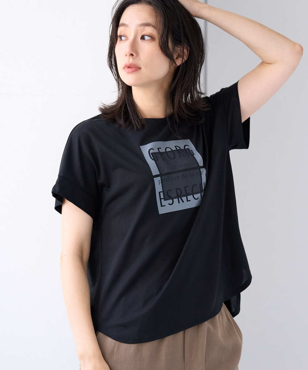 PZKHF51170 GEORGES RECH スーパークールドルマンスリーブロゴカットソー