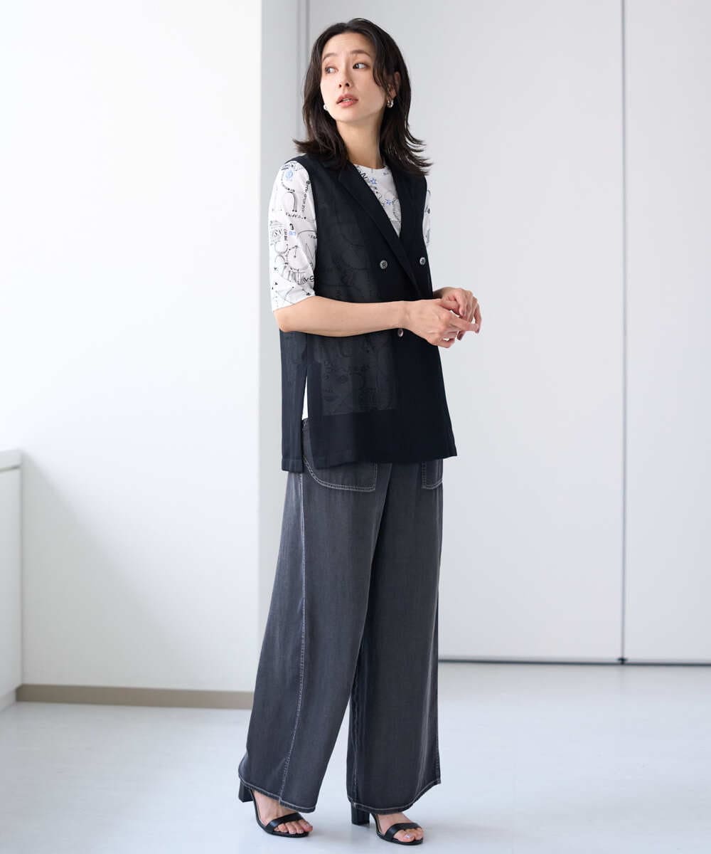 PZKHF54170 GEORGES RECH(ジョルジュ・レッシュ)  [日本製]アートワークカットソー ホワイト系