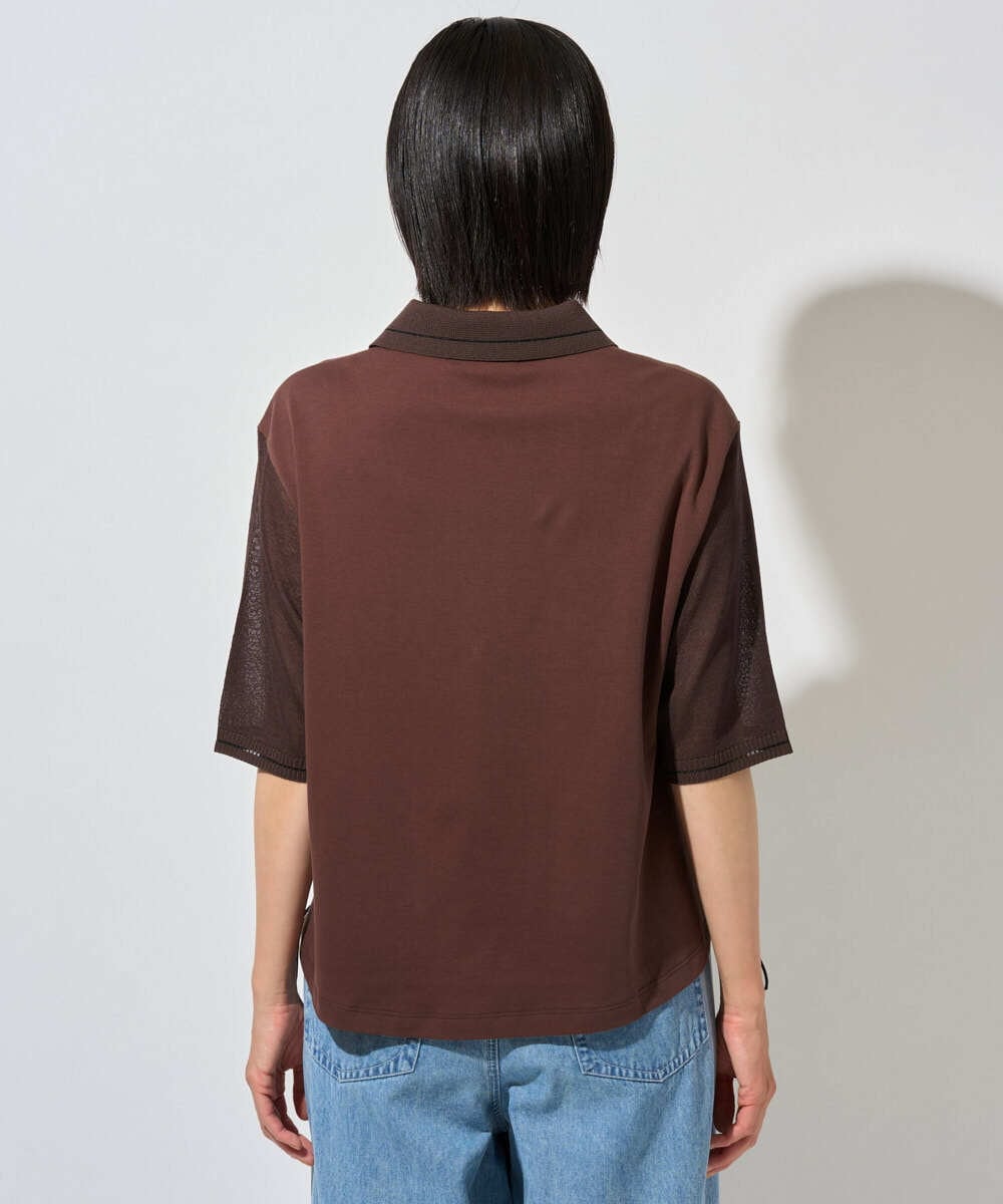PZKHF57230 GEORGES RECH(ジョルジュ・レッシュ) シアードロストジャージーポロシャツ ブラウン