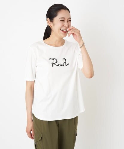 PZKHT21150 GEORGES RECH [接触冷感]ドライコットンラウンドヘムロゴTシャツ