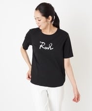 PZKHT21150 GEORGES RECH(ジョルジュ・レッシュ) [接触冷感]ドライコットンラウンドヘムロゴTシャツ ブラック