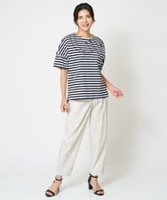 PZKHW08170 GEORGES RECH(ジョルジュ・レッシュ) ボーダージャージーロゴカットソー ブラック系