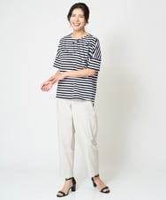 PZKHW08170 GEORGES RECH(ジョルジュ・レッシュ) ボーダージャージーロゴカットソー ブラック系