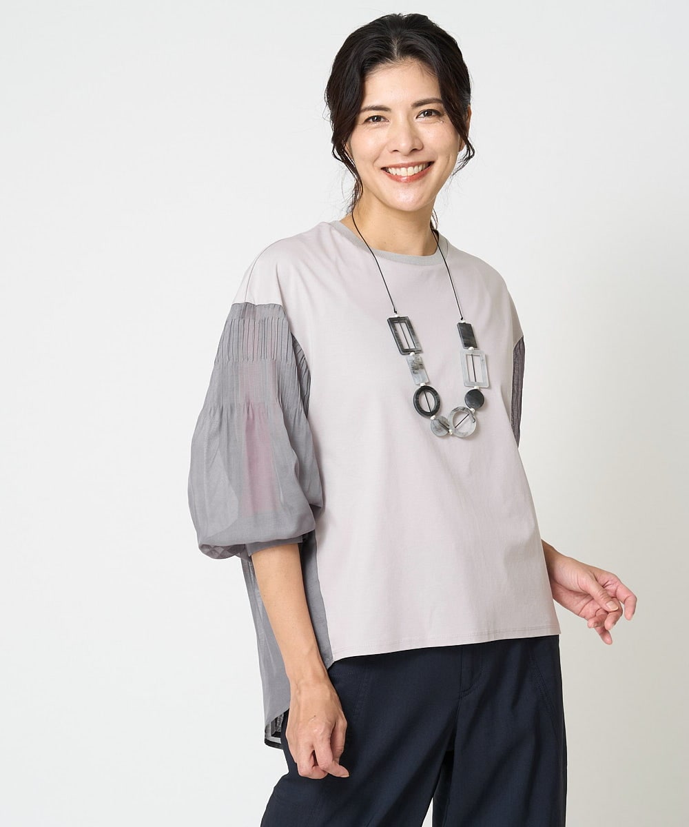 無料発送 Louren カシュクールボリュームブラウス&タック セットアップ シャツ+ブラウス(長袖+七分)