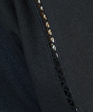 PZKHW39170 GEORGES RECH(ジョルジュ・レッシュ) ハシゴ刺繍ペプラムジャージーカットソー ブラック