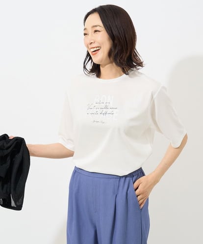 PZKHX40130 GEORGES RECH [接触冷感]スーパークール箔プリントカットソー