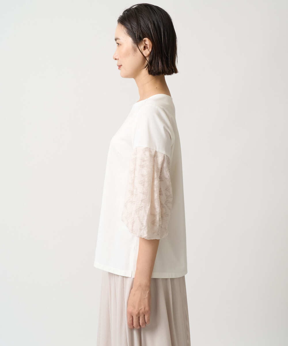 PZKJB23270 GEORGES RECH(ジョルジュ・レッシュ) ジャカードバルーンスリーブカットソー ベージュ