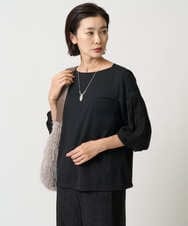 PZKJB23270 GEORGES RECH(ジョルジュ・レッシュ) ジャカードバルーンスリーブカットソー ブラック