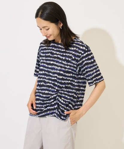 PZKJB29210 GEORGES RECH  [日本製]ランダムボーダータックジャージーカットソー