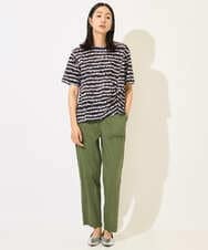 PZKJB29210 GEORGES RECH(ジョルジュ・レッシュ)  [日本製]ランダムボーダータックジャージーカットソー ネイビー系