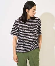 PZKJB29210 GEORGES RECH(ジョルジュ・レッシュ)  [日本製]ランダムボーダータックジャージーカットソー ネイビー系