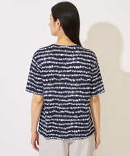 PZKJB29210 GEORGES RECH(ジョルジュ・レッシュ)  [日本製]ランダムボーダータックジャージーカットソー ネイビー系