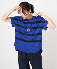 PZKJB30180 GEORGES RECH(ジョルジュ・レッシュ) [接触冷感]スーパークールチュールボーダーカットソー ブルー