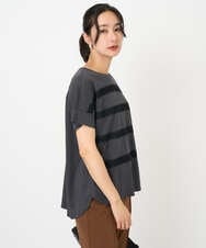 PZKJB30180 GEORGES RECH(ジョルジュ・レッシュ) [接触冷感]スーパークールチュールボーダーカットソー ホワイト