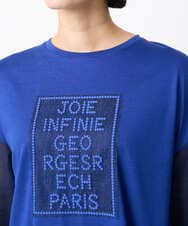 PZKJB31210 GEORGES RECH(ジョルジュ・レッシュ) フレアチュールスリーブロゴカットソー ブルー