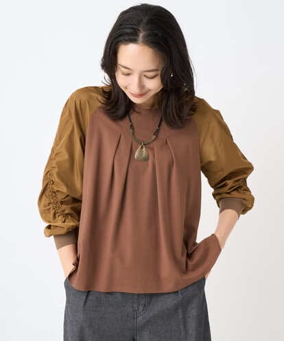 PZKJB44230  ジャージータフタコンビプルオーバー