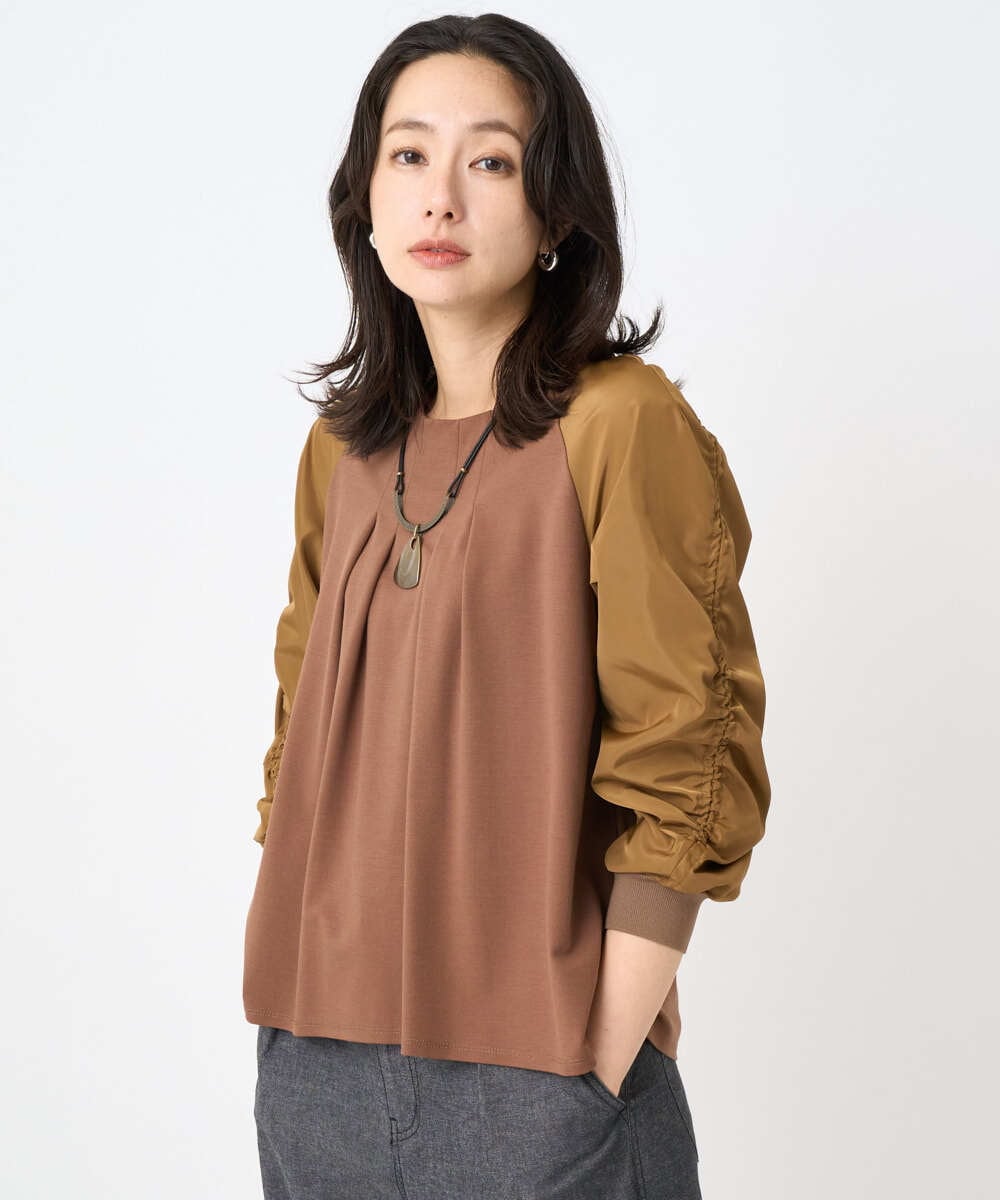 PZKJB44230 GEORGES RECH(ジョルジュ・レッシュ) ジャージータフタコンビプルオーバー オレンジ