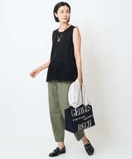 PZKJC10150 GEORGES RECH(ジョルジュ・レッシュ) [接触冷感/遮熱]チュールプリーツタンクトップ ブラック