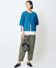 PZKJC10150 GEORGES RECH(ジョルジュ・レッシュ) [接触冷感/遮熱]チュールプリーツタンクトップ ブラック