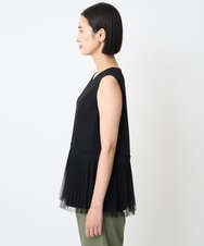 PZKJC10150 GEORGES RECH(ジョルジュ・レッシュ) [接触冷感/遮熱]チュールプリーツタンクトップ ブラック