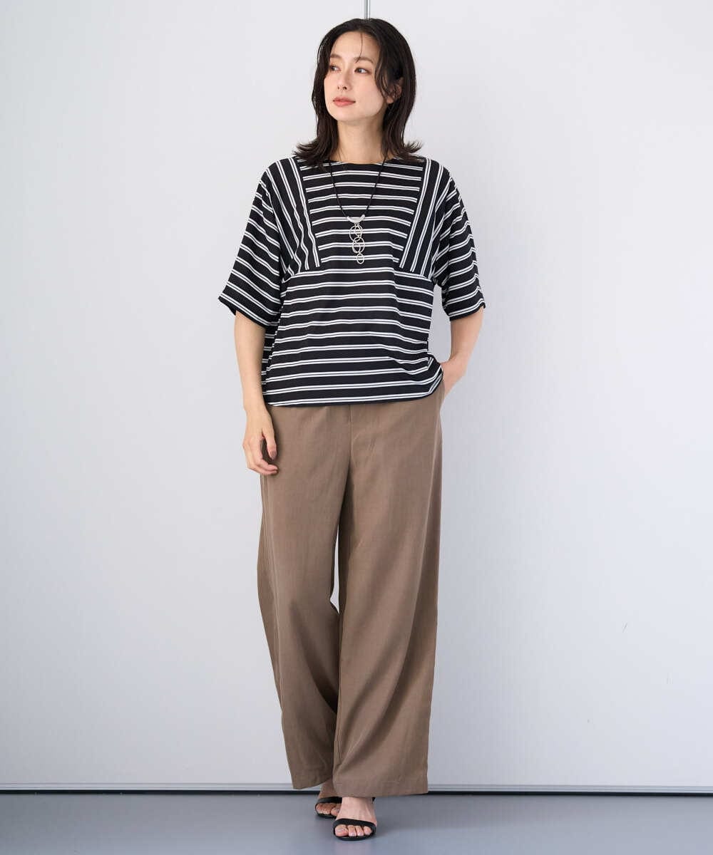 PZKJE06180 GEORGES RECH(ジョルジュ・レッシュ) ラメボーダーポンチョカットソー ブルーグリーン