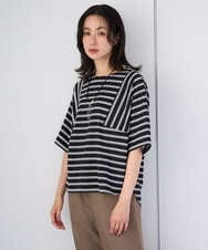 PZKJE06180 GEORGES RECH(ジョルジュ・レッシュ) ラメボーダーポンチョカットソー ブルーグリーン