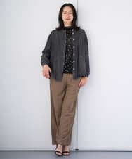 PZKJE07160 GEORGES RECH(ジョルジュ・レッシュ)  [日本製]シアーチュールドットプリントカットソー ブラック