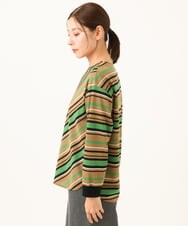 PZKJE16270 GEORGES RECH(ジョルジュ・レッシュ)  [日本製]マルチボーダージャージーカットソー ベージュ系