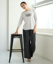 PZKJE28180 GEORGES RECH(ジョルジュ・レッシュ) ベアテン刺繍ロゴカットソー ライトグレー