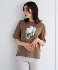 PZKJF10170 GEORGES RECH(ジョルジュ・レッシュ) [接触冷感]グラフィックプリントカットソー ベージュ