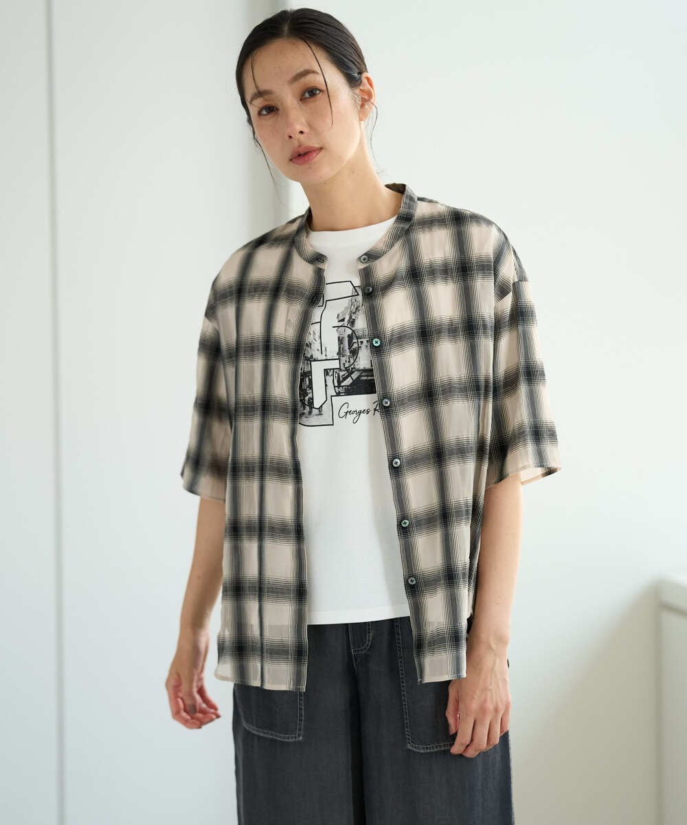 PZKJF10170 GEORGES RECH(ジョルジュ・レッシュ) [接触冷感]グラフィックプリントカットソー ベージュ