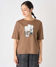 PZKJF10170 GEORGES RECH(ジョルジュ・レッシュ) [接触冷感]グラフィックプリントカットソー ベージュ