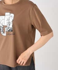 PZKJF10170 GEORGES RECH(ジョルジュ・レッシュ) [接触冷感]グラフィックプリントカットソー ベージュ