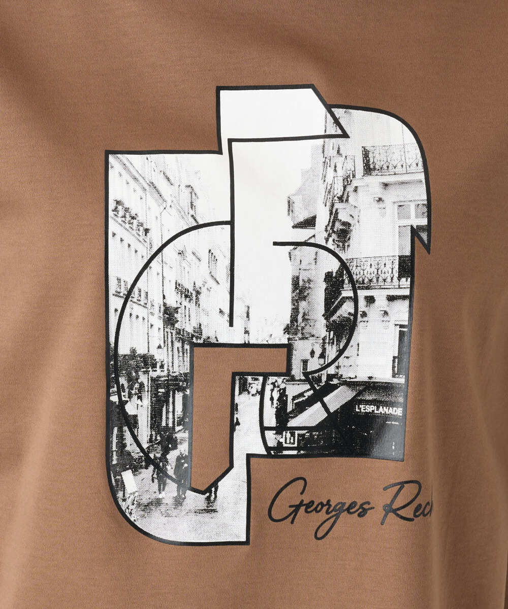 PZKJF10170 GEORGES RECH(ジョルジュ・レッシュ) [接触冷感]グラフィックプリントカットソー ベージュ
