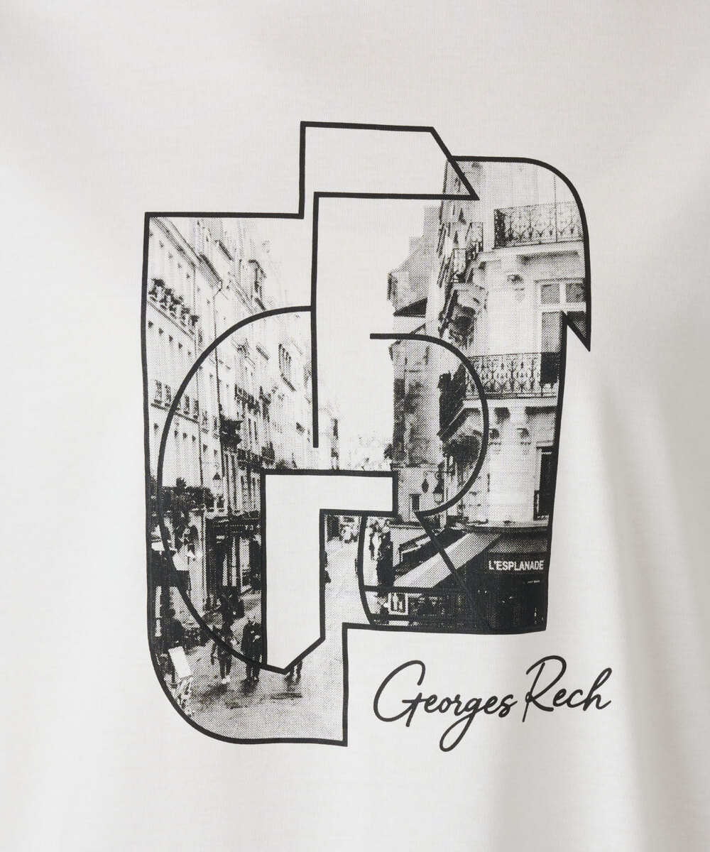 PZKJF10170 GEORGES RECH(ジョルジュ・レッシュ) [接触冷感]グラフィックプリントカットソー ベージュ