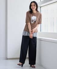 PZKJF10170 GEORGES RECH(ジョルジュ・レッシュ) [接触冷感]グラフィックプリントカットソー ベージュ