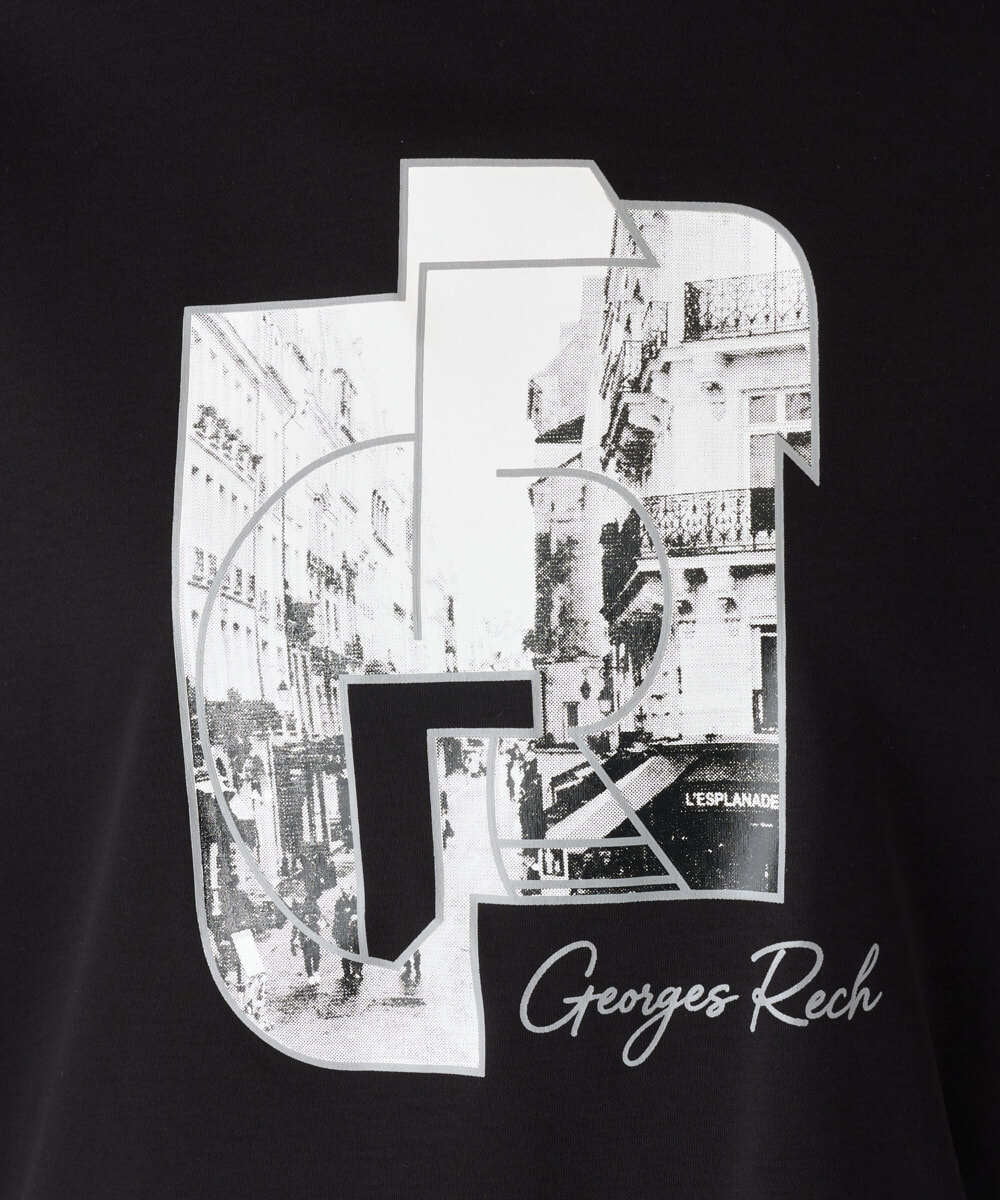 PZKJF10170 GEORGES RECH(ジョルジュ・レッシュ) [接触冷感]グラフィックプリントカットソー ベージュ