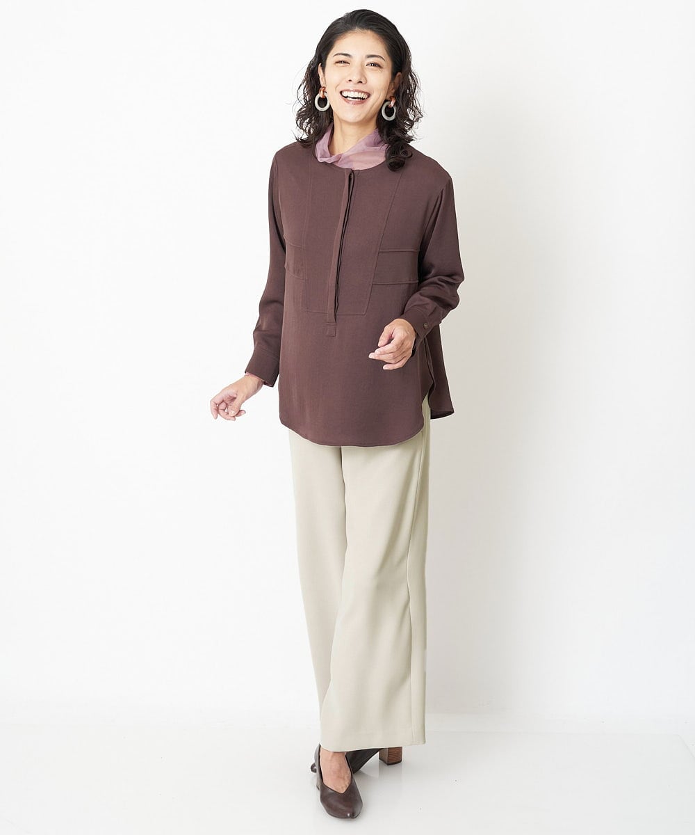 PZKJQ09210 GEORGES RECH(ジョルジュ・レッシュ) チュールネックカットソー ピンク